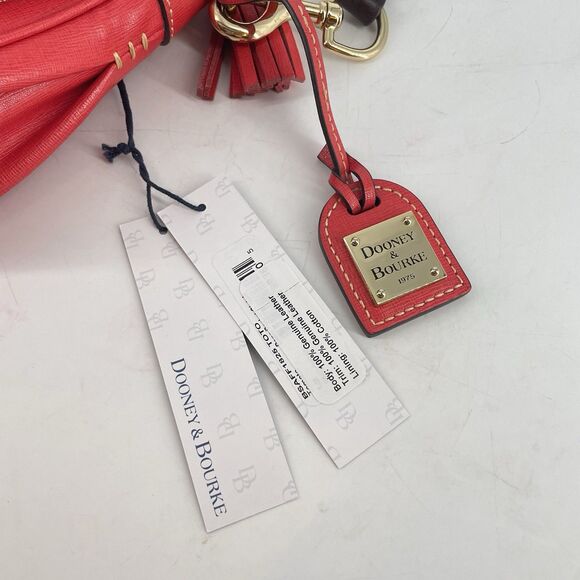 RARE DOONEY & BOURKE Red Saffiano Leather Tomato Dana Handbag - Picture 4 of 9